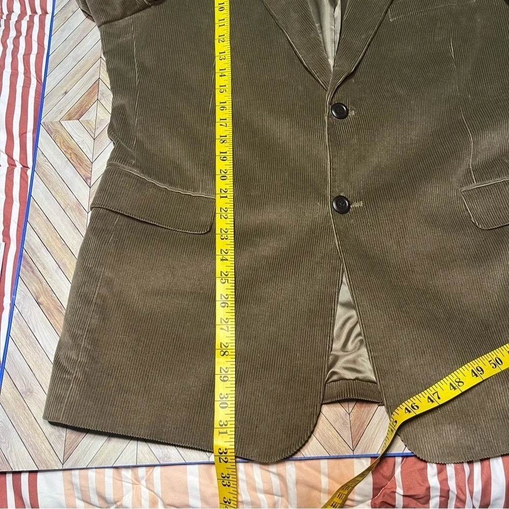 Alan Flusser Blazer 44R Tan Brown Corduroy Two Button‎ Sport Coat Jacket Retro